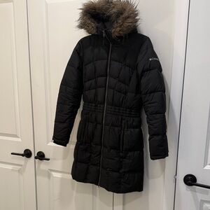 Columbia Women's Black Puffer Jacket with Faux Fur Hood